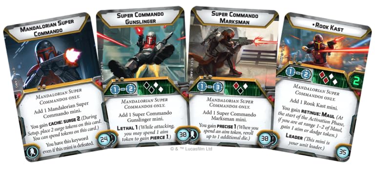 Star Wars: Legion Mandalorian Super Commandos Unit Expansion - Tabletop Miniatures Game, Strategy Game for Kids and Adults, Ages 14+, 2 Players, 3 Hour Playtime, Made by Atomic Mass Games