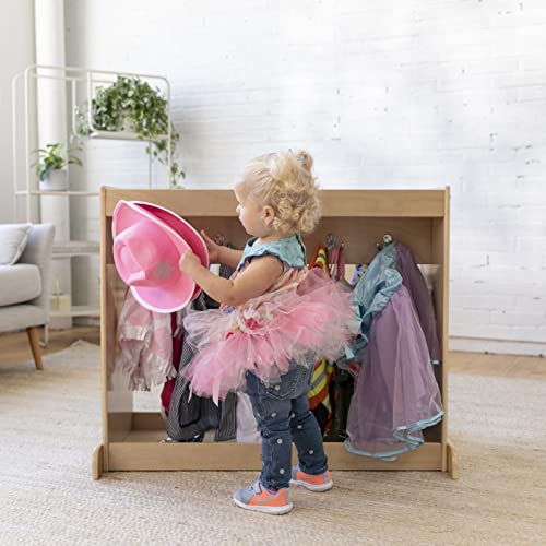 ECR4Kids Streamline Toddler Dress-Up Island, Costume Organizer, Natural