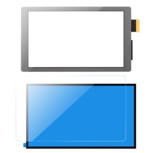 replacement touch screen digitizer for nintendo switch lite, include screen protector and adhesive (dark grey)