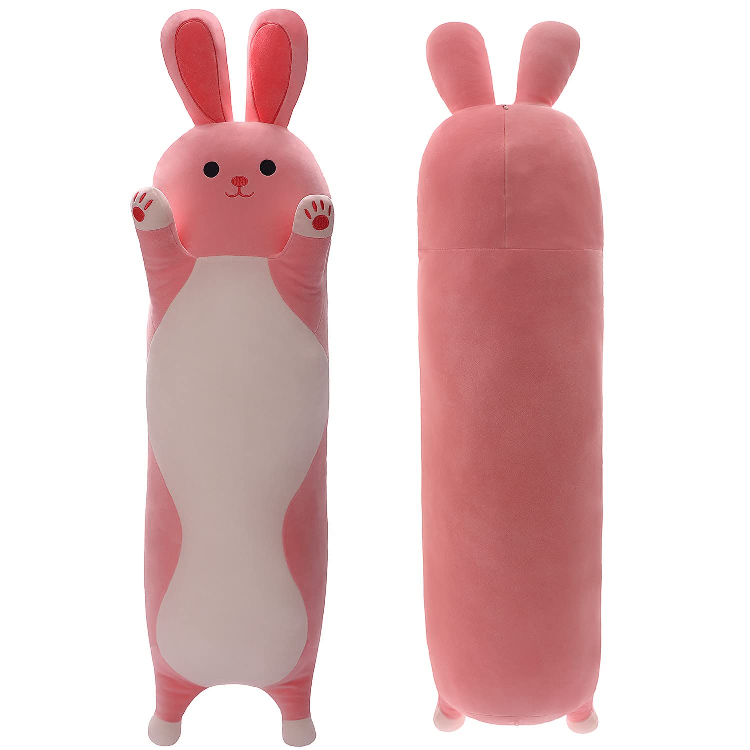 MIAOHAHA Soft Pink Bunny Plush Rabbit Doll, 27.6in Hugging Pillow Toy Gift for Kids & Girlfriend