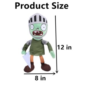 JHESAO 12" PVZ Plants and Knight Zombies Plush Toys Normal Zombies PVZ Plushies 1 2 Stuffed Soft Doll Knight Zombie New