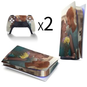 Custom Skin Sticker Decal Cover for PS5 Playstation Controller with Picture Personalized Cover for Playstation 5 Disc Version