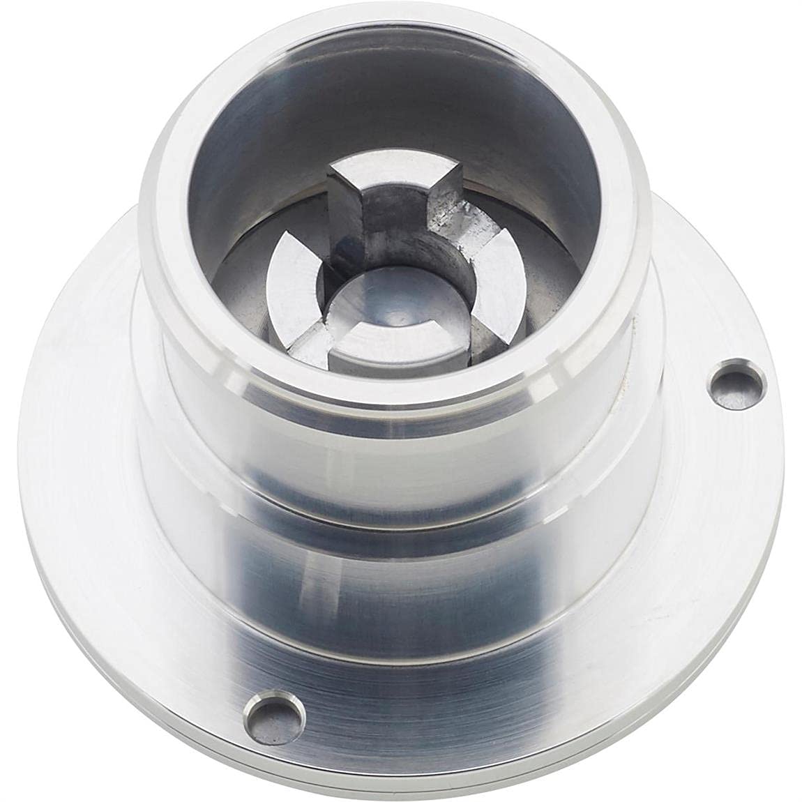 Billet Aluminum Fuel Filler Neck with Pop-Up Gas Cap & Hose Kit, 2.5" Flush Mount Design, 1.5" Filler Hose Connection, Easy Installation, Sleek Look for Hot Rods, Non-Vented Cap, Clamps Included