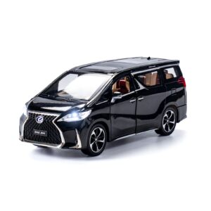 Diecast Metal Model Toy Car-1:24 Scale Model Car with Sound and Light, Model Car with Sound and Light for Kids Age 3+ Year. (Black)