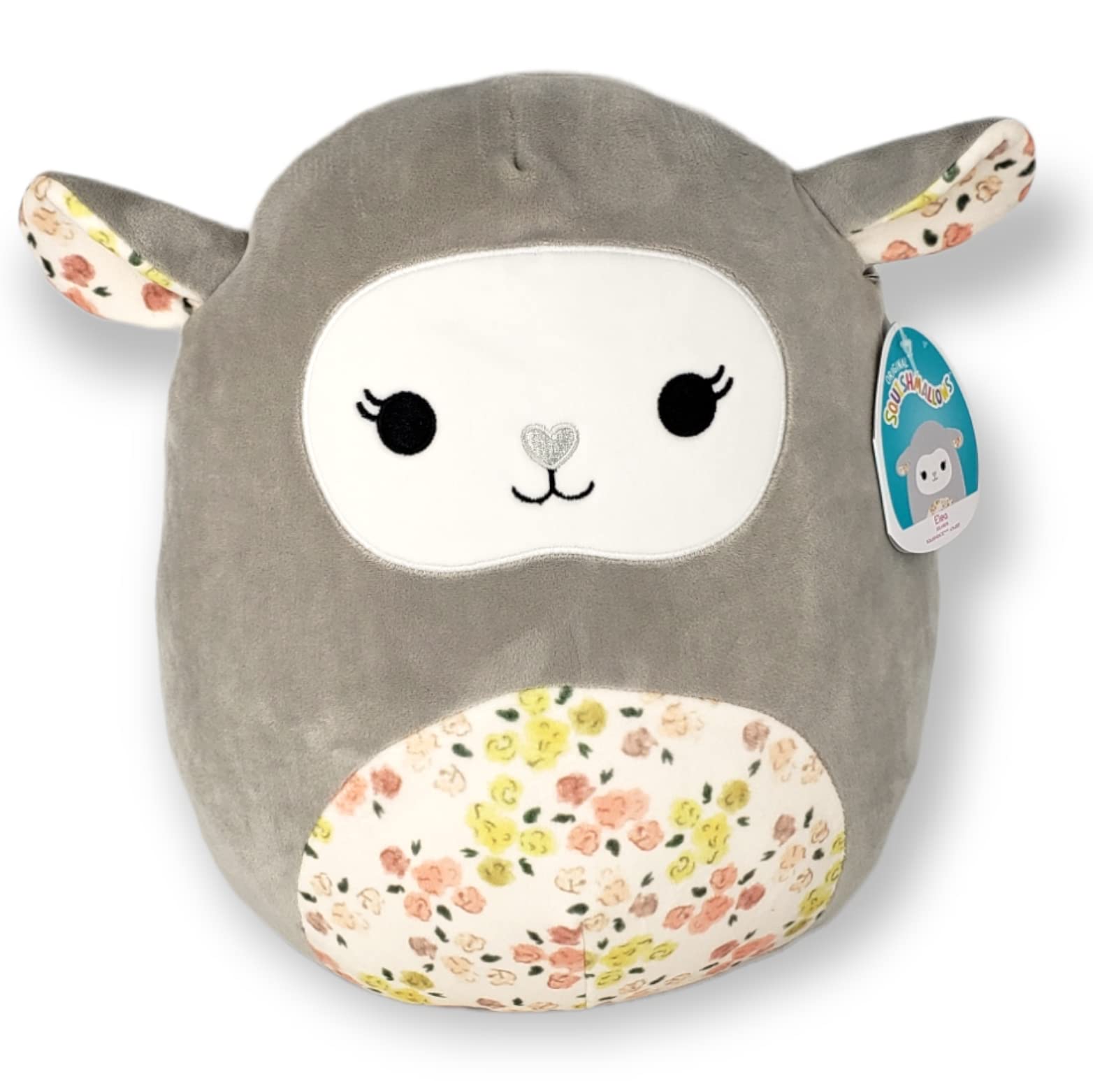 SQUISHMALLOW KellyToys - 12 Inch (30cm) - Elea The Grey Lamb from The Floral Squad - Super Soft Plush Toy Animal Pillow Pal Buddy Stuffed Animal Birthday Gift Easter