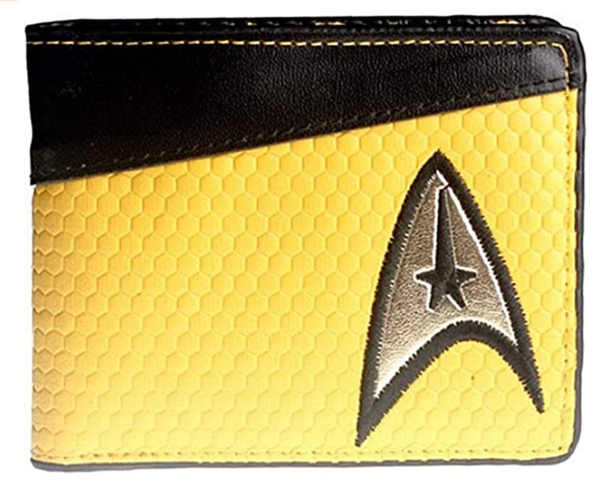 Star SciFi Trek Yellow Command Logo Leather Bi Fold Wallet