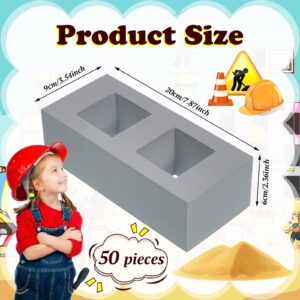 Zhanmai 50 Pack Foam Brick Building Blocks for Kids Thick Foam Cinder Blocks Large Fake Bricks Foam Toy Construction Blocks for Stacking and Construction 8 x 4 x 2.4 (Square)