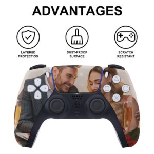 Custom Skin Sticker Decal Cover for PS5 Playstation Controller with Picture Personalized Cover for Playstation 5 Disc Version