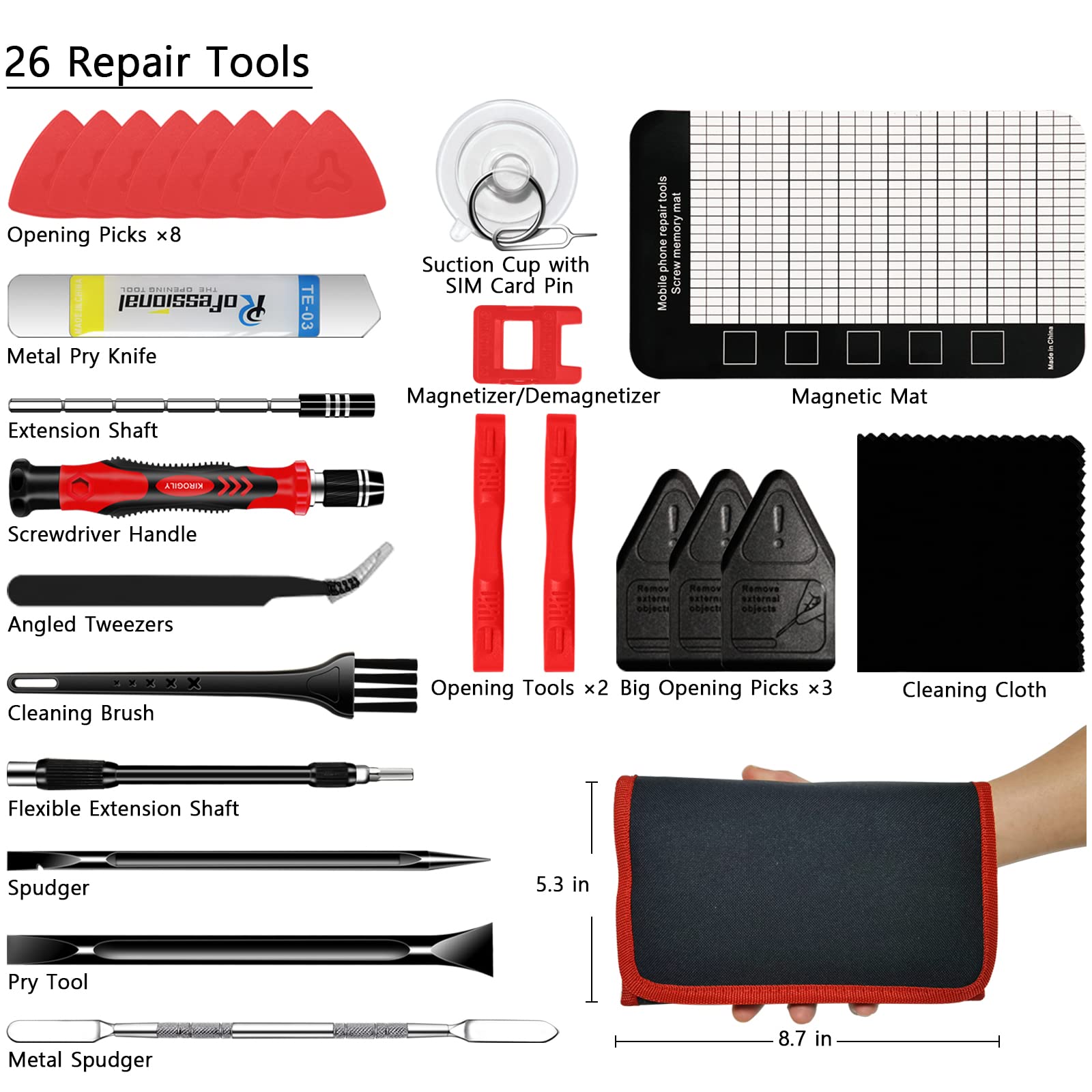 150 in 1 Precision Screwdriver Set, Computer Repair Tool Kit, Laptop Screwdriver Kit, Electronics Repair Tool Kit for PC MacBook Cell Phone iPhone Nintendo Switch PS4 Xbox Controller(Red)