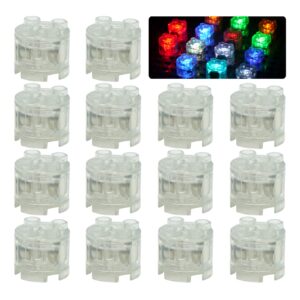 Light Up Bricks Accessories Kits, 2x2 Classic Transparent LED Light Brick Pack, 14 Pieces Parts Building Blocks Set Toys