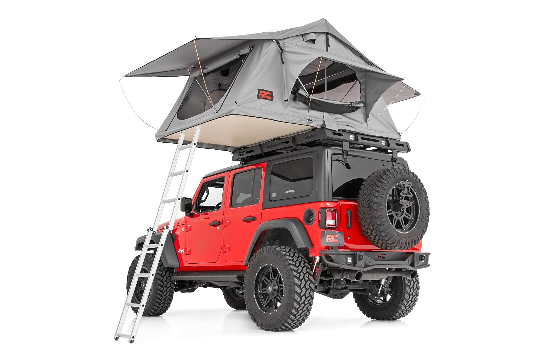 Rough Country Roof Top Tent | Rack Mount | 12V Accessory & LED Light Kit - 99050, 3 Person, Camping & Hiking