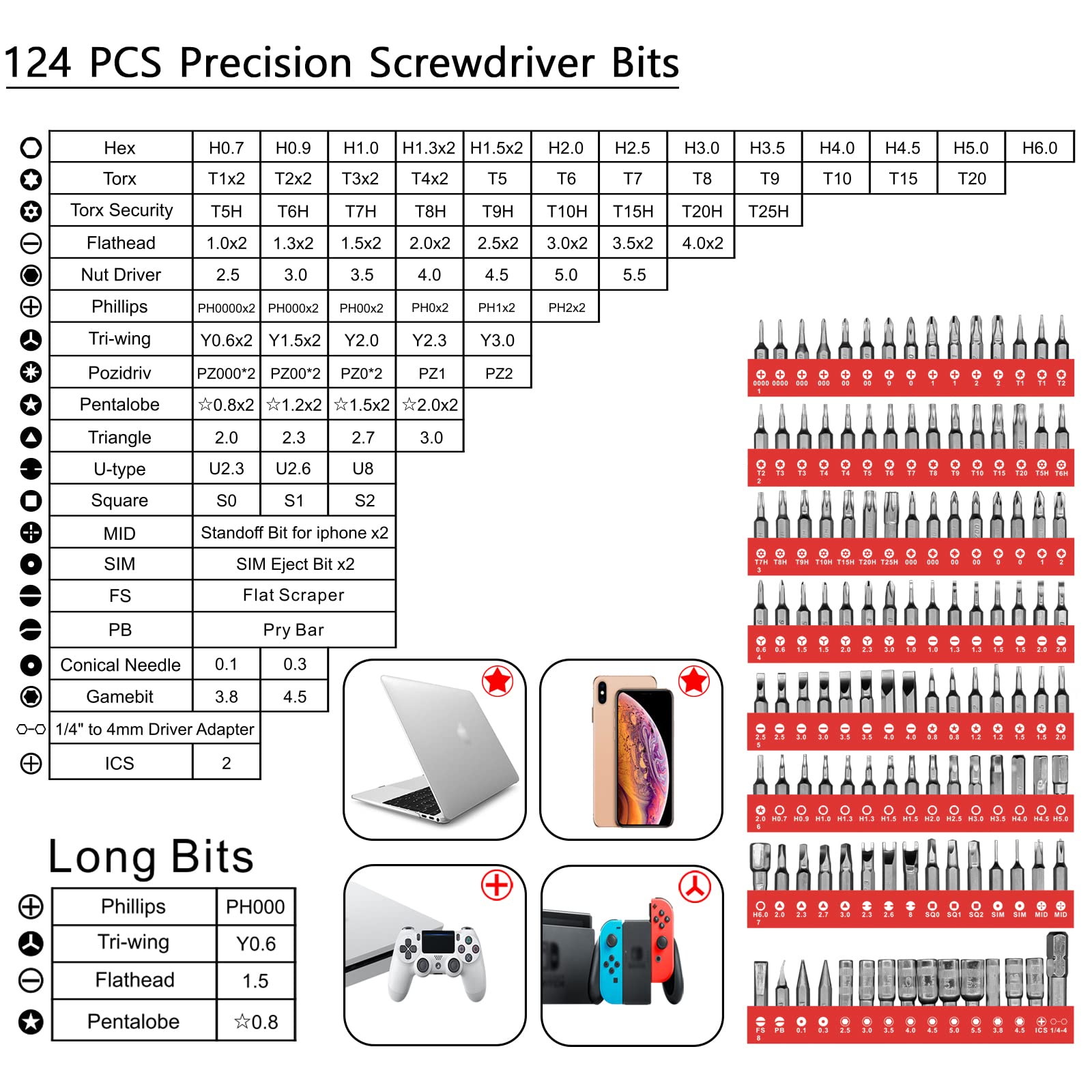 150 in 1 Precision Screwdriver Set, Computer Repair Tool Kit, Laptop Screwdriver Kit, Electronics Repair Tool Kit for PC MacBook Cell Phone iPhone Nintendo Switch PS4 Xbox Controller(Red)