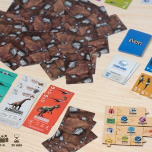 Fossil Canyon Deluxe Edition | Dinosaur Paleontology Family Game | Play Competitively, Cooperatively, or Solo | 1-6 Players, Ages 6 and Up | Field Museum Science Booklet Included