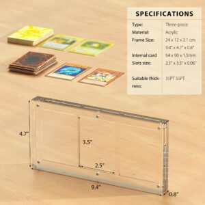 Wildnut Card Display Case, Transparent Card Display Clear Card Stands, 35PT Acrylic TCG Triple Cards Frames for Standard Cards,ComicCards, Sports Cards, Baseball Cards(20mm)