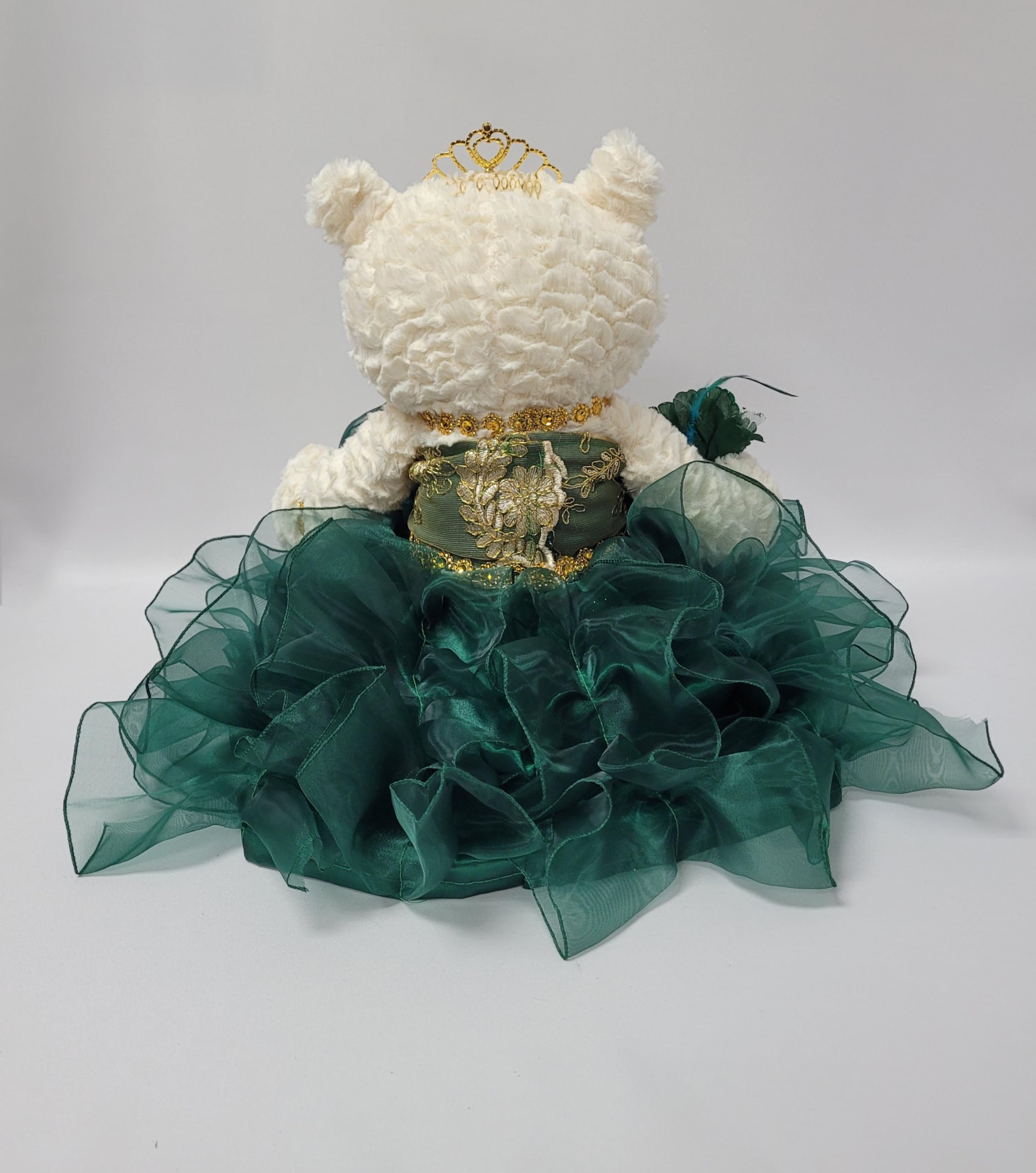 KINNEX COLLECTIONS SINCE 1997 20" Quince Anos Quinceanera Last Doll Teddy Bear with Dress (Centerpiece) ~ ARC16831-33R (Emerald Green)