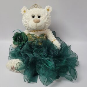 KINNEX COLLECTIONS SINCE 1997 20" Quince Anos Quinceanera Last Doll Teddy Bear with Dress (Centerpiece) ~ ARC16831-33R (Emerald Green)