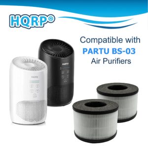 HQRP Two 3-in-1 HEPA Filters Compatible with PARTU BS-03 & SLEVOO BS03 Home Air Purifiers, Part U & Part X Replacement