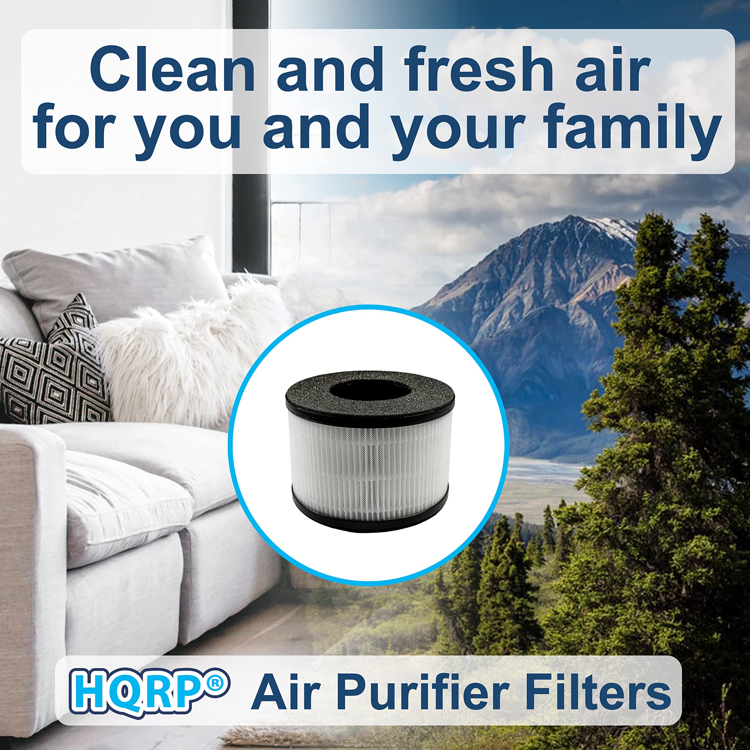 HQRP Two 3-in-1 HEPA Filters Compatible with PARTU BS-03 & SLEVOO BS03 Home Air Purifiers, Part U & Part X Replacement