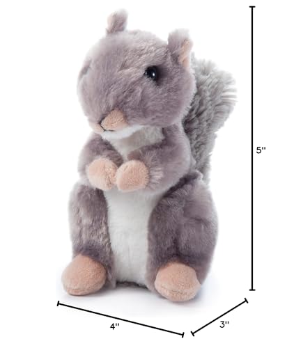 The Petting Zoo Squirrel Stuffed Animal Plushie, Gifts for Kids, Wild Onez Babiez Wildlife Animals, Squirrel Plush Toy 6 inches