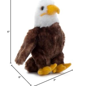 The Petting Zoo Bald Eagle Stuffed Animal Plushie, Gifts for Kids, Wild Onez Babiez Zoo Animals, Eagle Plush Toy 6 inches