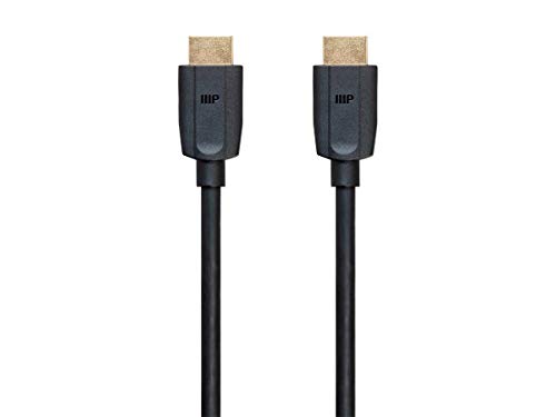 Monoprice 8K Ultra High Speed HDMI Cable - HDMI 2.1, 8K@60Hz, 4K@120Hz, 48Gbps, HDR, VRR, 15ft, Black