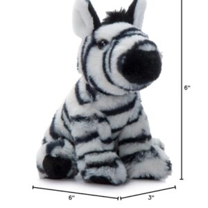 The Petting Zoo Zebra Stuffed Animal Plushie, Gifts for Kids, Wild Onez Babiez Zoo Animals, Zebra Plush Toy 6 inches