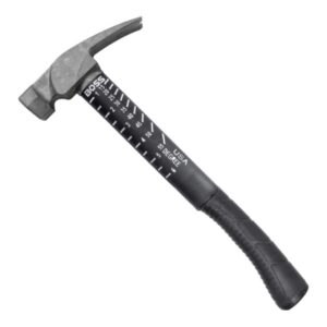 Boss Hammer Construction Grade Ti64 Titanium Hammer with Tough-Fiber Shock-Absorbing Fiberglass Handle - 16 oz, No-Slip Grip, Smooth Faced - BH16TIPFS