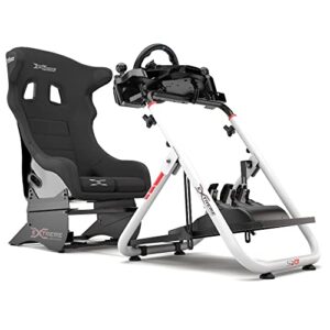 extreme sim racing wheel stand cockpit sxt v2 racing simulator - racing wheel stand white edition for logitech g25, g27, g29, g920, thrustmaster and fanatec - wheel locks include