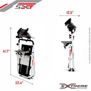 Extreme Sim Racing Wheel Stand Cockpit SXT V2 Racing Simulator - Racing Wheel Stand WHITE Edition For Logitech G25, G27, G29, G920, Thrustmaster And Fanatec - WHEEL LOCKS INCLUDE