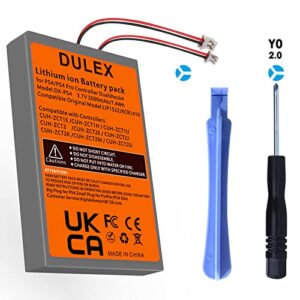 DULEX 3.7V 2000mAh LIP1522 Replacement Battery with Big and Small Plug for Playstation 4 PS4 Dualshock 4 Wireless Controller (3-Pack), DX-PS4