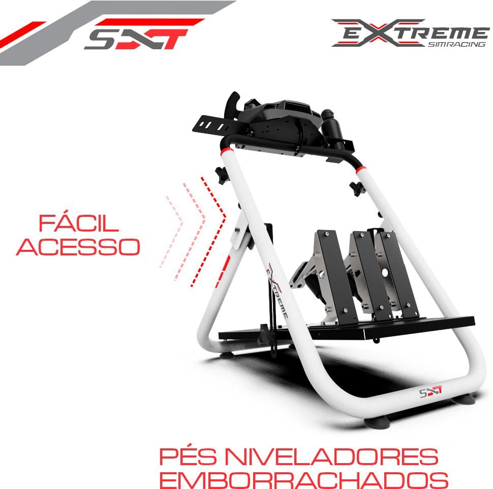 Extreme Sim Racing Wheel Stand Cockpit SXT V2 Racing Simulator - Racing Wheel Stand WHITE Edition For Logitech G25, G27, G29, G920, Thrustmaster And Fanatec - WHEEL LOCKS INCLUDE