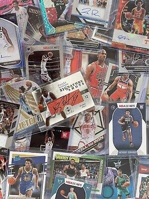 Alleo 100 Official NBA Basketball Cards, Rookies, Stars, Hall of Fame and 1 Authentic Autograph or Jersey Cards