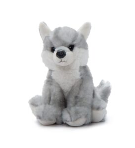 the petting zoo wolf stuffed animal plushie, gifts for kids, wild onez babiez wildlife animals, grey wolf plush toy 6 inches