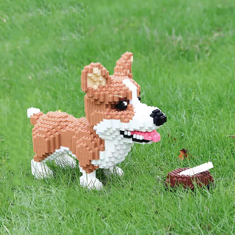 BDYDT Animal Corgi Dog and Food Micro Building Blocks Set（1860PCS） Gift for Adults and Kids