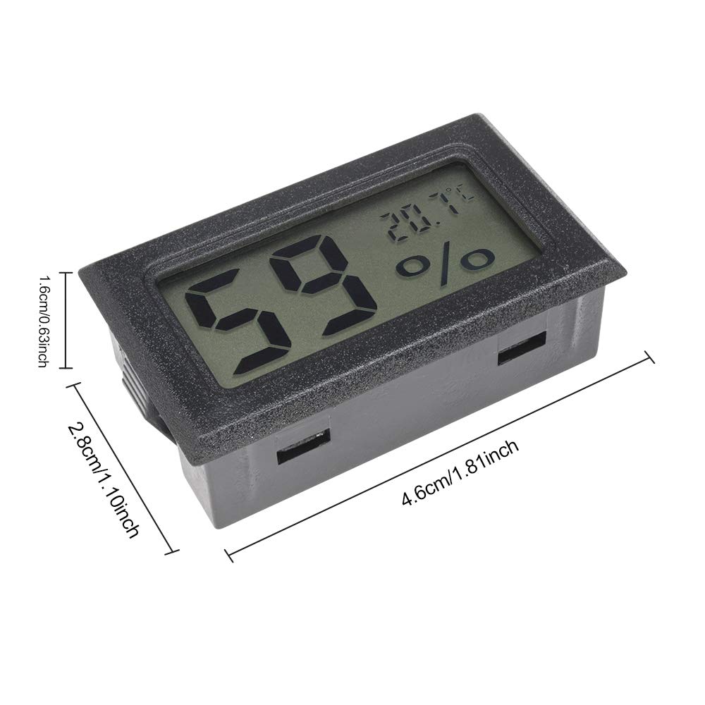 8PCS Mini LCD Digital Thermo-Hygrometer Thermometer, diymore Humidity Temperature Tester Embedded Mini Hygrometer Indoor Room with Batteries(Only ℃ Display)