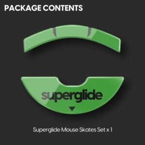 Superglide1 - Super Smooth Polished Surface Mouse Feet/Skates Made with Ultra Strong Flawless Glass Super Fast Smooth and Durable Sole for Razer Viper 8K / Viper [Green]