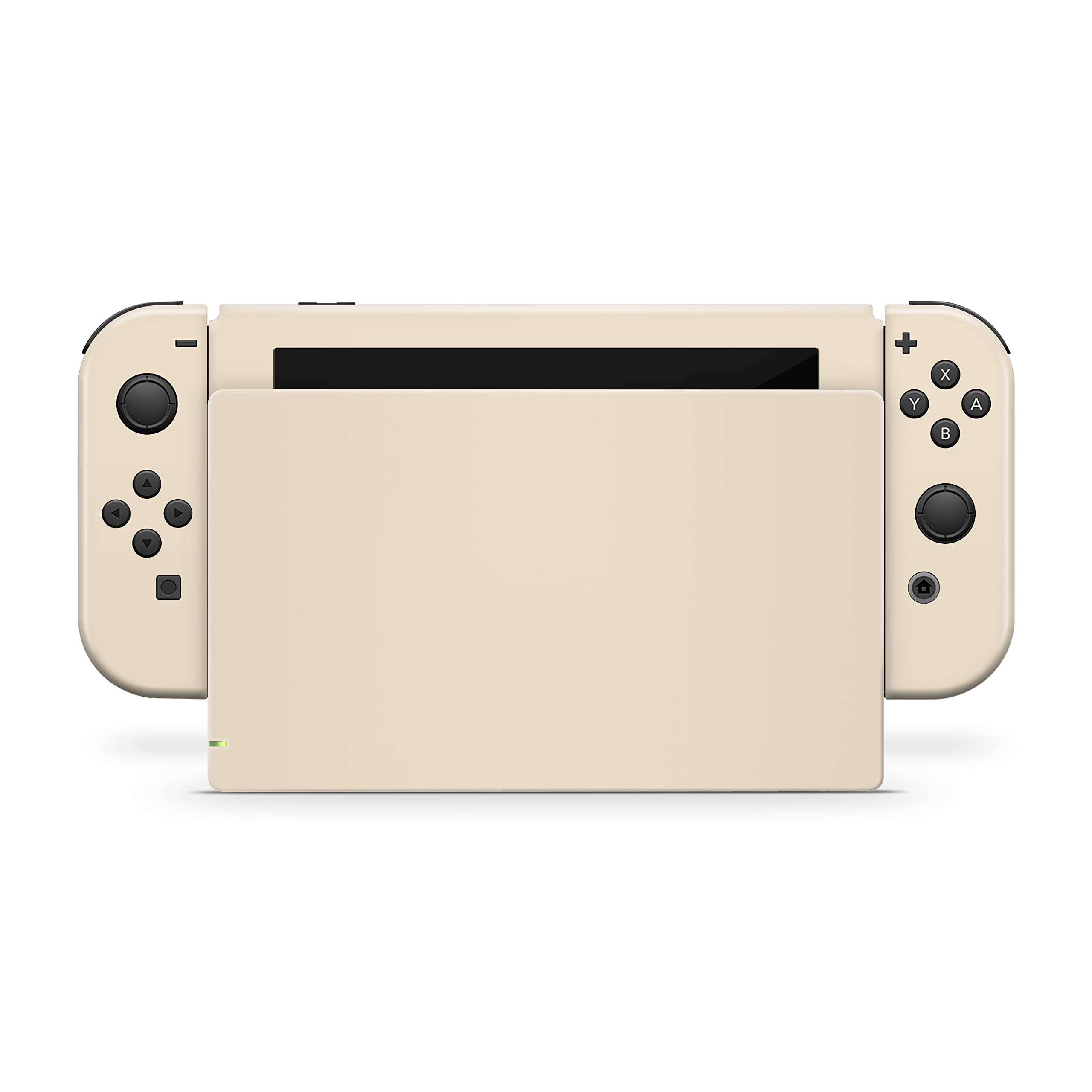 Tacky Design Classic Pastel Solid Color Skin Compatible with Nintendo Switch Skin Wrap Cover, Brown, Cream, and Beige Skin for Nintendo Switch Stickers, Premium Vinyl 3M Full Wrap Decal (Beige)