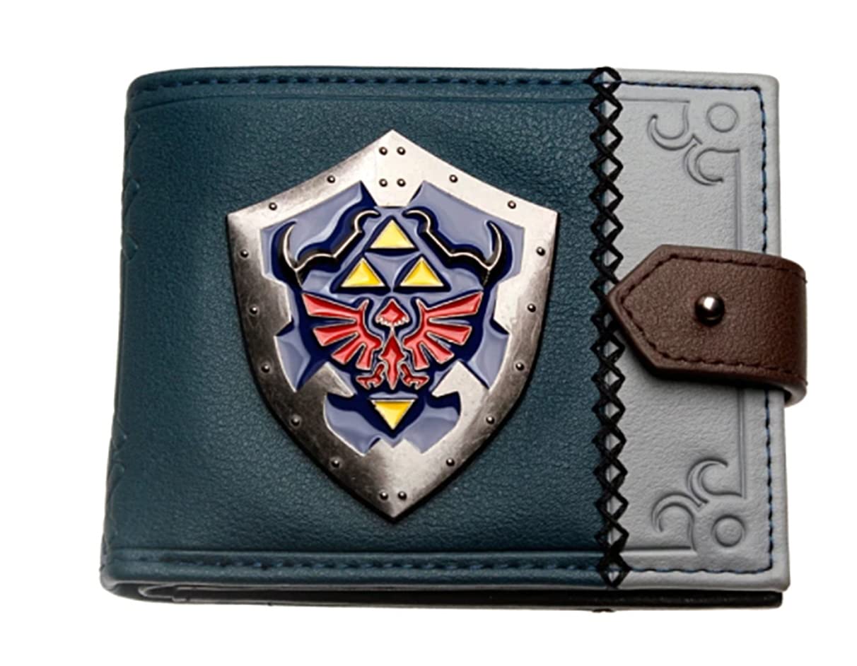 yzohu Legend of Zelda Snap Close Metal Logo Bi-Fold Wallet