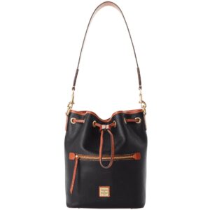 dooney & bourke handbag, pebble grain drawstring - black