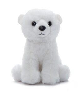 the petting zoo polar bear stuffed animal plushie, gifts for kids, wild onez babiez zoo animals, polar bear plush toy 6 inches