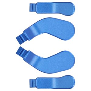 Metal Interchangeable Paddles, 4Pcs Stainless Steel Controller Paddles Hair Trigger Locks Buttons for Elite Series 2 Controller (Blue)