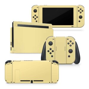 Tacky Design Classic Pastel Solid Color, Yellow, and Orang Skin Compatible with Nintendo Switch, Skin Vinyl 3m Stickers Moon Full wrap Cover (Yellow)