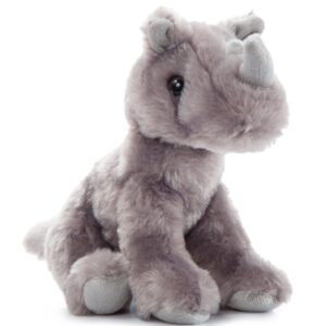 The Petting Zoo Rhino Stuffed Animal Plushie, Gifts for Kids, Wild Onez Babiez Zoo Animals, Rhinoceros Plush Toy 6 inches