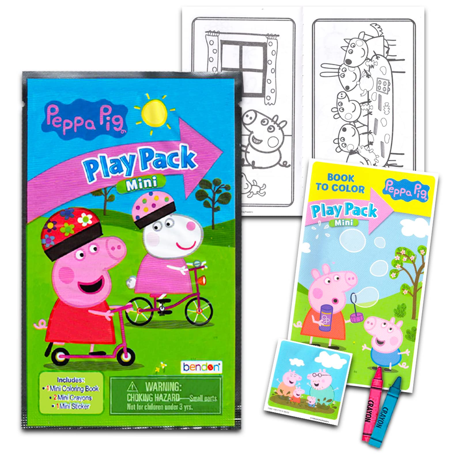 Peppa Pig Mini Party Favors Set for Kids - Bundle with 24 Mini Peppa Pig Grab n Go Play Packs with Coloring Pages, Stickers and More (Peppa Pig Birthday Party Supplies)