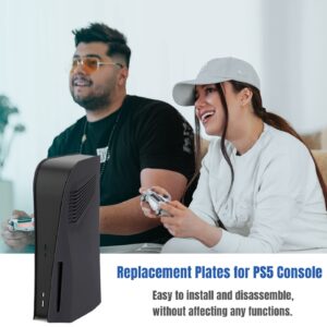 Disc Edition Face Plates with Cooling Vents Cover Skins Shell Panels for PS5 Console, Accessories for Playstation 5 Protective Shell Replacement Faceplate (Black)