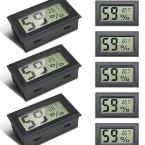 8PCS Mini LCD Digital Thermo-Hygrometer Thermometer, diymore Humidity Temperature Tester Embedded Mini Hygrometer Indoor Room with Batteries(Only ℃ Display)