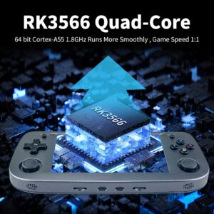 RG503 Handheld Game Console , 4.95 Inch OLED Screen RK3566 Chip Linux System Support 5G WiFi Bluetooth 4.2 Built-in 64G SD Card 4193 Games(Black)