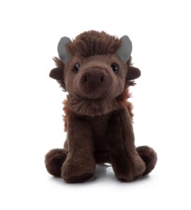 the petting zoo bison stuffed animal plushie, gifts for kids, wild onez babiez zoo animals, bison plush toy 6 inches