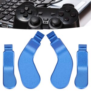 Metal Interchangeable Paddles, 4Pcs Stainless Steel Controller Paddles Hair Trigger Locks Buttons for Elite Series 2 Controller (Blue)