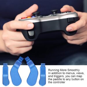 Metal Interchangeable Paddles, 4Pcs Stainless Steel Controller Paddles Hair Trigger Locks Buttons for Elite Series 2 Controller (Blue)